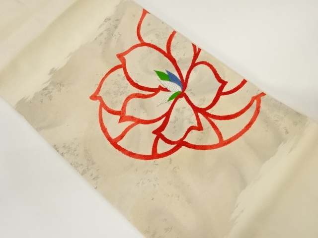 JAPANESE KIMONO / VINTAGE NAGOYA OBI / WOVEN FLOWERS